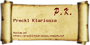 Preckl Klarissza névjegykártya